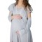 Комплект нічна сорочка + халат для вагітних і годуючих Ярина Сірий